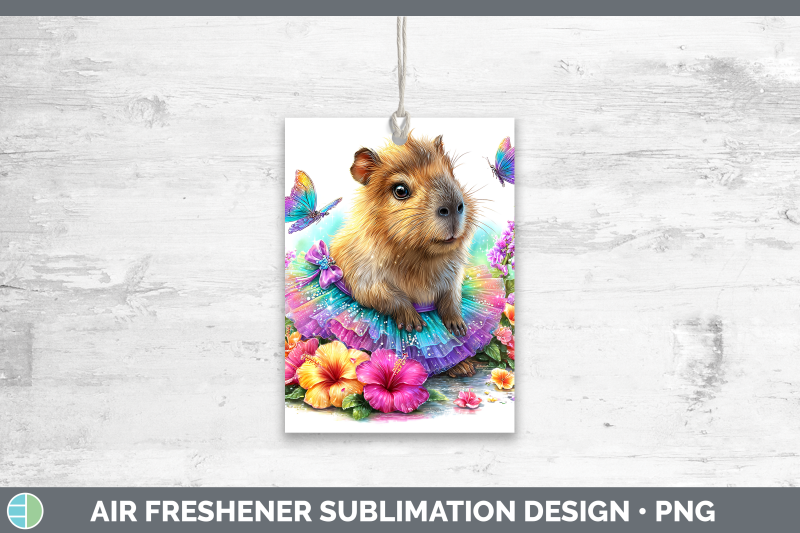 capybara-air-freshener-safari-rainbow-summer-sublimation-car