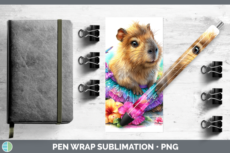 capybara-pen-wrap-safari-rainbow-summer-sublimation-pen-desi