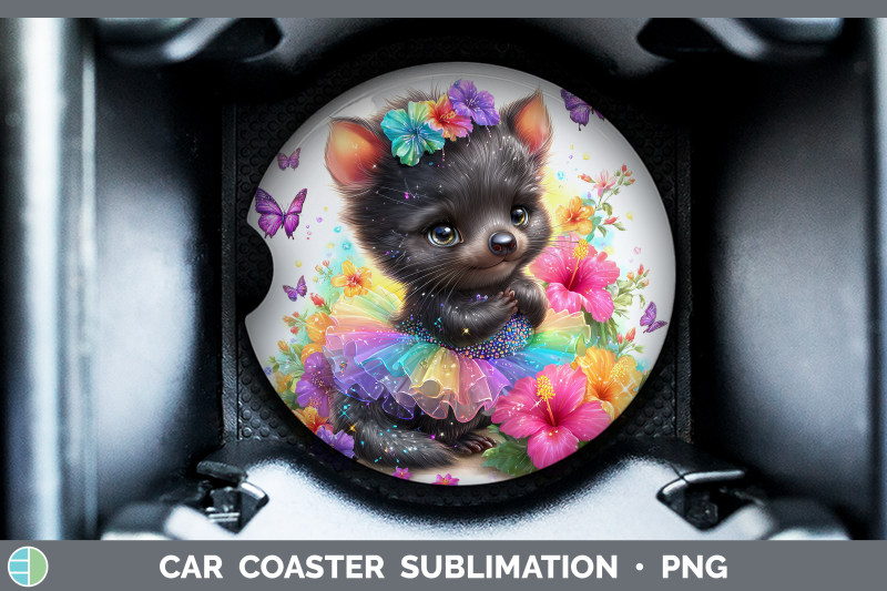 tasmanian-devil-car-coaster-safari-rainbow-summer-sublimatio