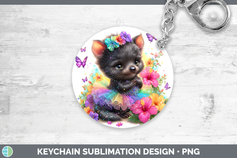 tasmanian-devil-keychain-safari-rainbow-summer-sublimation-k