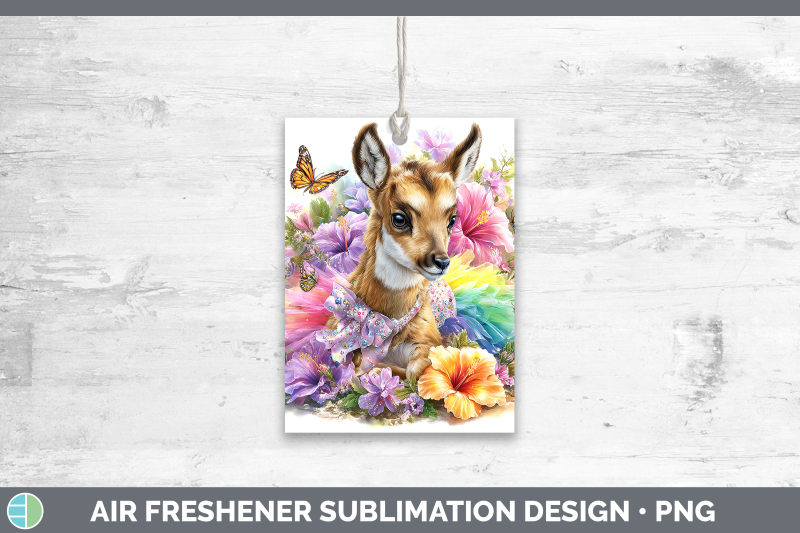 antelope-air-freshener-safari-rainbow-summer-sublimation-car