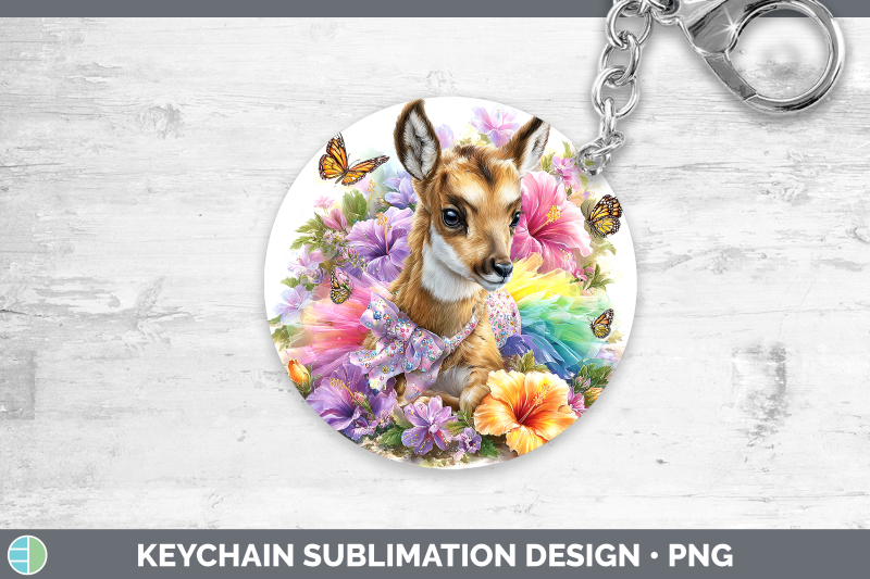 antelope-keychain-safari-rainbow-summer-sublimation-keyring