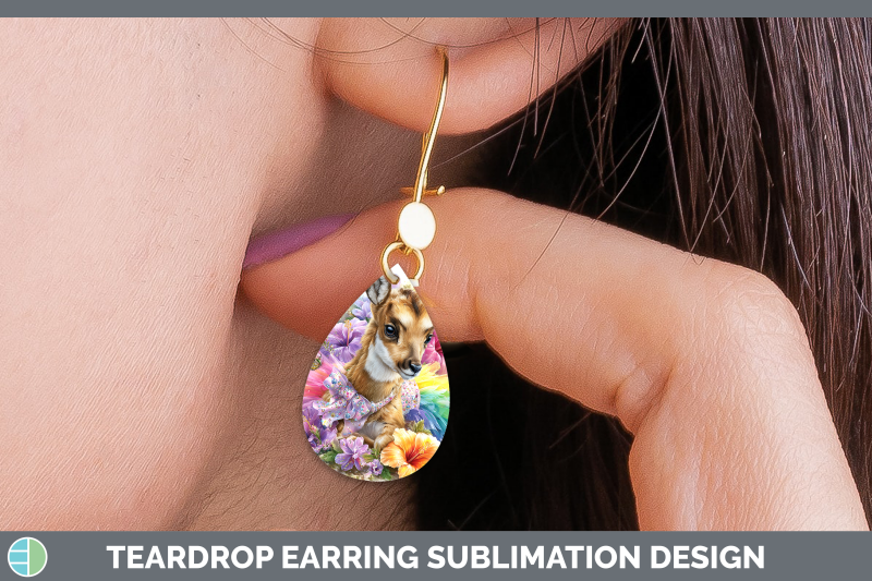 antelope-teardrop-earrings-safari-rainbow-summer-sublimation