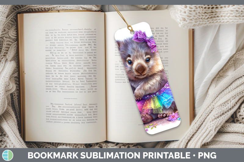 wombat-bookmark-safari-rainbow-summer-sublimation-printable