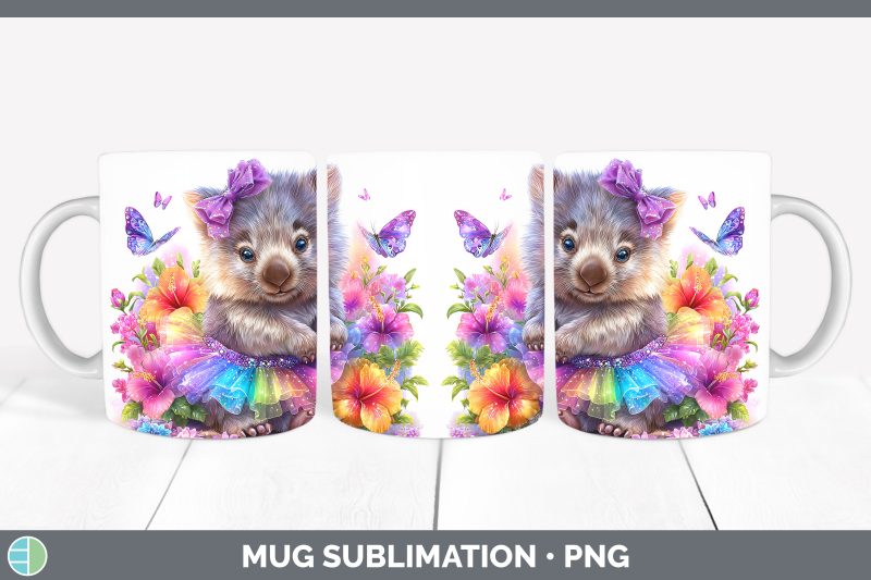 wombat-mug-wrap-safari-rainbow-summer-sublimation-coffee-cup