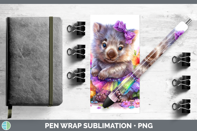 wombat-pen-wrap-safari-rainbow-summer-sublimation-pen-design