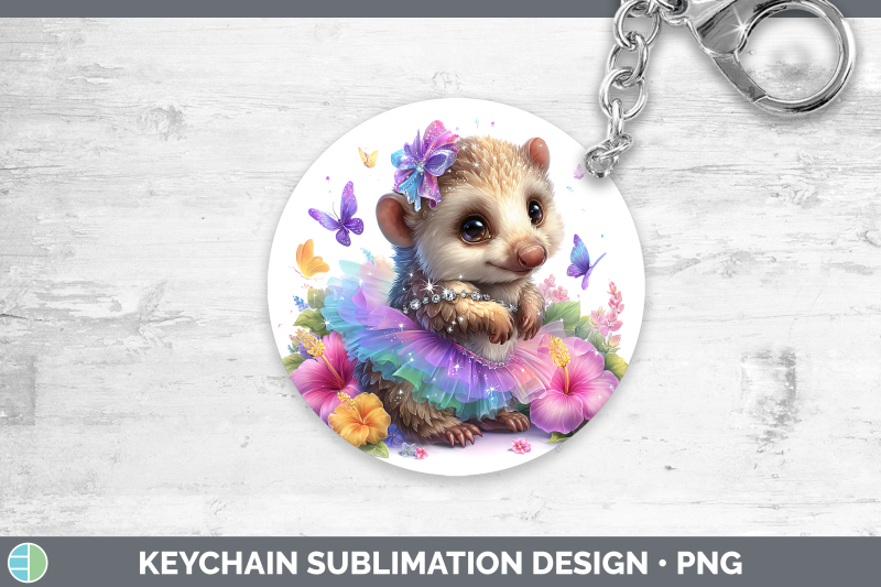 pangolin-keychain-safari-rainbow-summer-sublimation-keyring