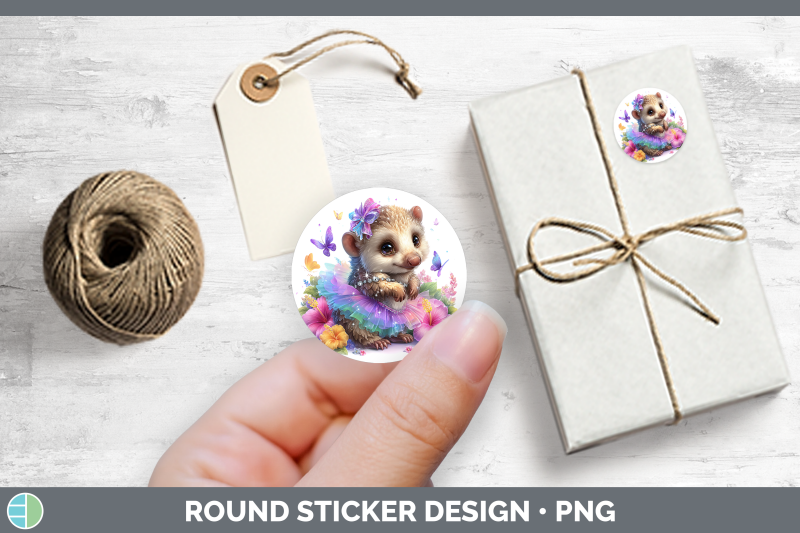 safari-rainbow-summer-pangolin-stickers-round-labels-desig