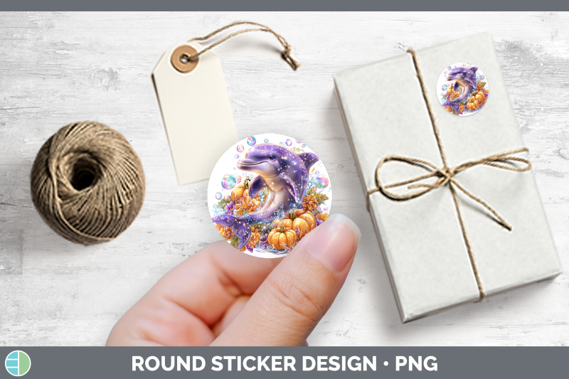 sea-halloween-dolphin-stickers-round-labels-designs