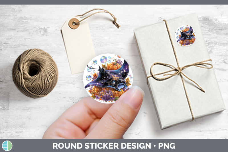 sea-halloween-manta-ray-stickers-round-labels-designs