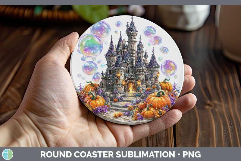 sand-castle-round-coaster-sea-halloween-sublimation-coaster