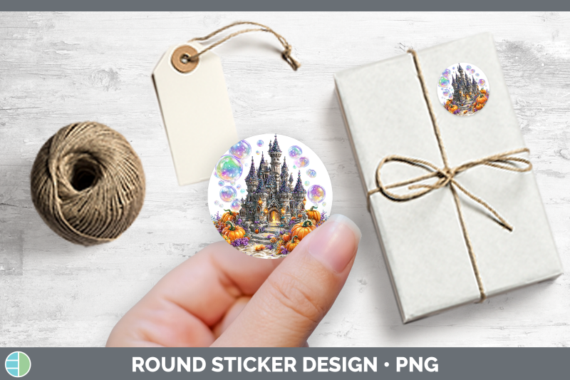 sea-halloween-sand-castle-stickers-round-labels-designs