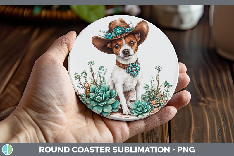 01-fox-terrier-round-coaster-western-cowboy-dogs-sublimatio