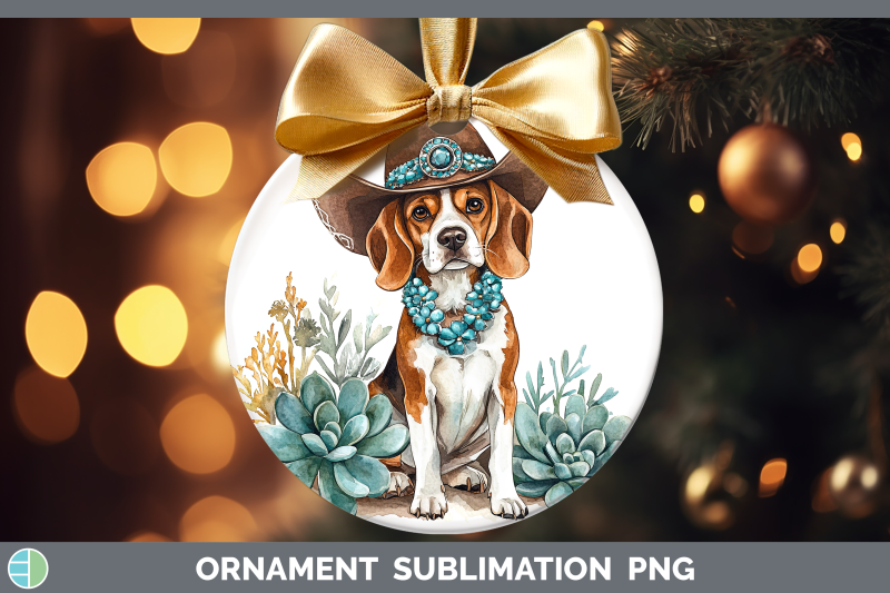 03-beagle-ornament-western-cowboy-dogs-sublimation-bauble-d