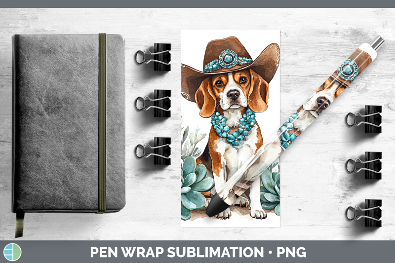 03-beagle-pen-wrap-western-cowboy-dogs-sublimation-pen-desi