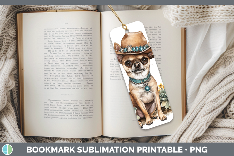 05-chihuahua-bookmark-western-cowboy-dogs-sublimation-print