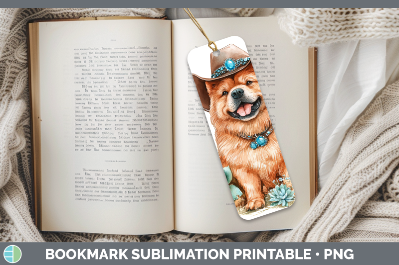 06-chow-chow-bookmark-western-cowboy-dogs-sublimation-print