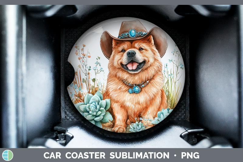 06-chow-chow-car-coaster-western-cowboy-dogs-sublimation-dr