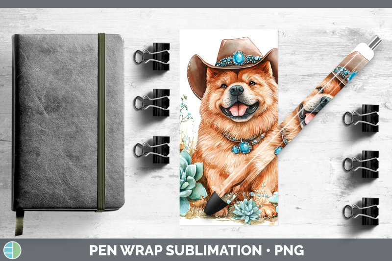 06-chow-chow-pen-wrap-western-cowboy-dogs-sublimation-pen-d