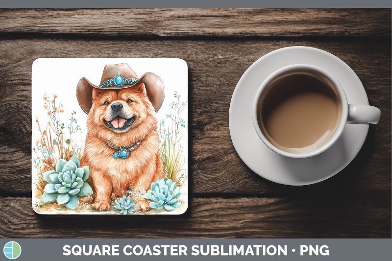 06-chow-chow-square-coaster-western-cowboy-dogs-sublimation