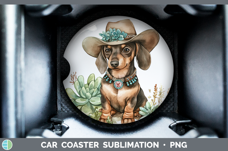 07-dachshund-car-coaster-western-cowboy-dogs-sublimation-dr