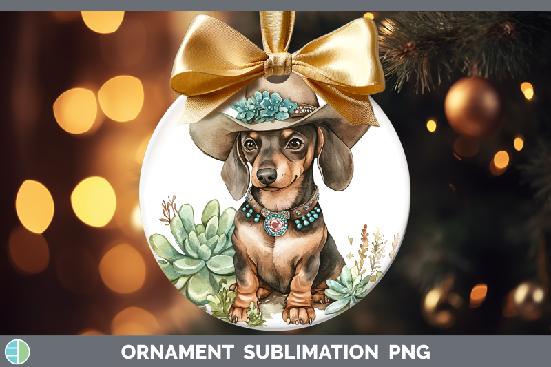 07-dachshund-ornament-western-cowboy-dogs-sublimation-baubl