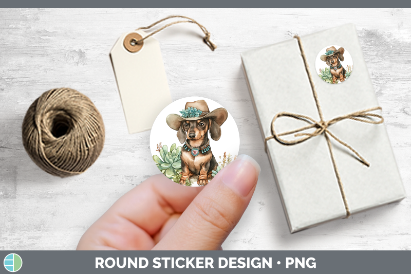 western-cowboy-dogs-07-dachshund-stickers-round-labels-de