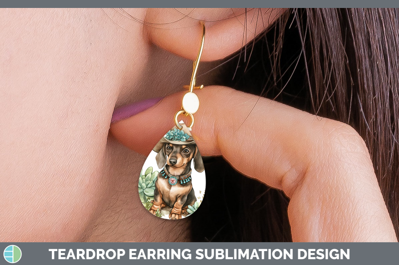 07-dachshund-teardrop-earrings-western-cowboy-dogs-sublimat
