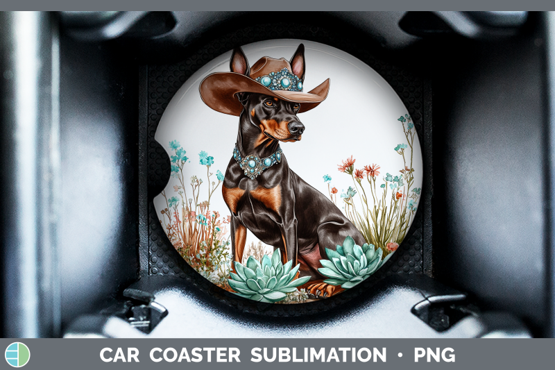 08-doberman-pinscher-car-coaster-western-cowboy-dogs-sublim
