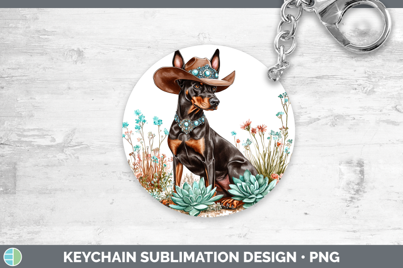 08-doberman-pinscher-keychain-western-cowboy-dogs-sublimati