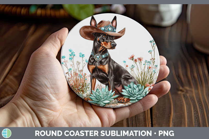 08-doberman-pinscher-round-coaster-western-cowboy-dogs-subl