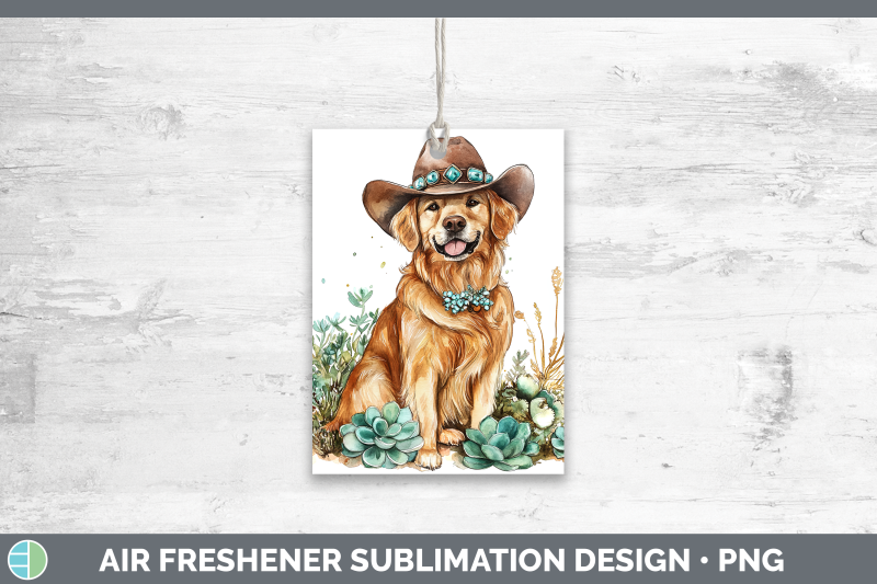 09-golden-retriever-air-freshener-western-cowboy-dogs-subli