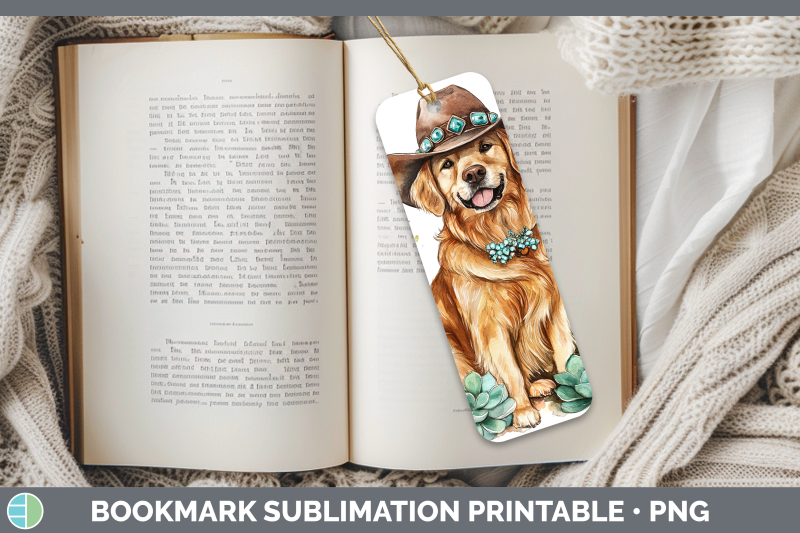 09-golden-retriever-bookmark-western-cowboy-dogs-sublimatio