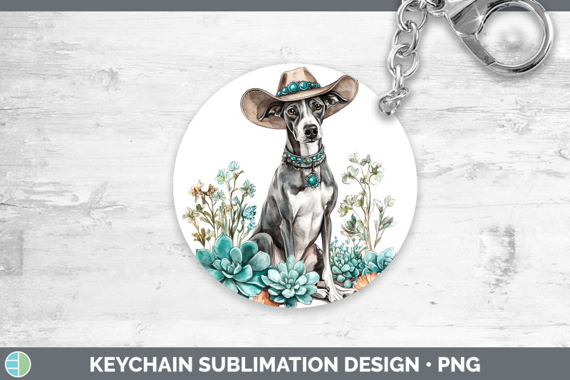 greyhound-keychain-western-cowboy-dogs-sublimation-keyring-d