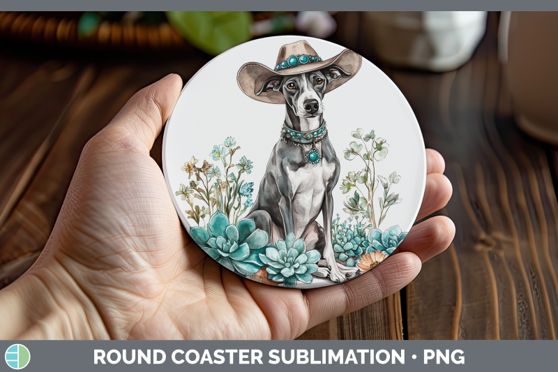 greyhound-round-coaster-western-cowboy-dogs-sublimation-coas
