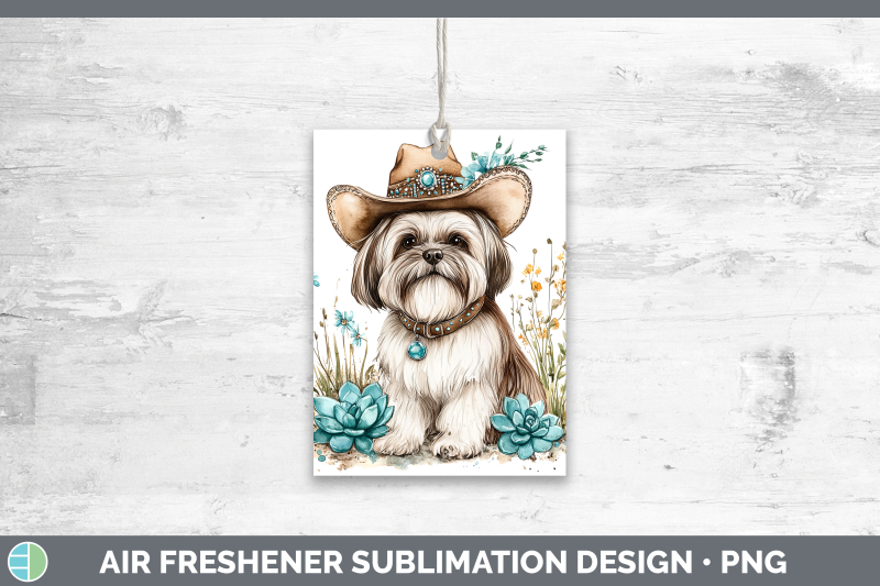 lhasa-apso-air-freshener-western-cowboy-dogs-sublimation-car