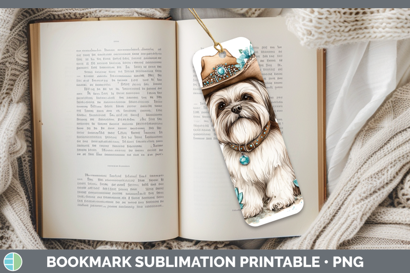 lhasa-apso-bookmark-western-cowboy-dogs-sublimation-printabl