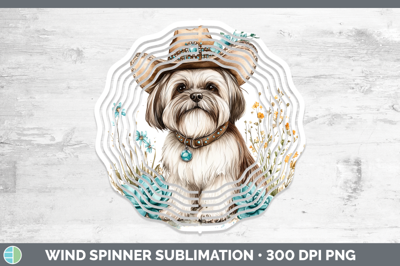 lhasa-apso-wind-spinner-western-cowboy-dogs-sublimation-spin