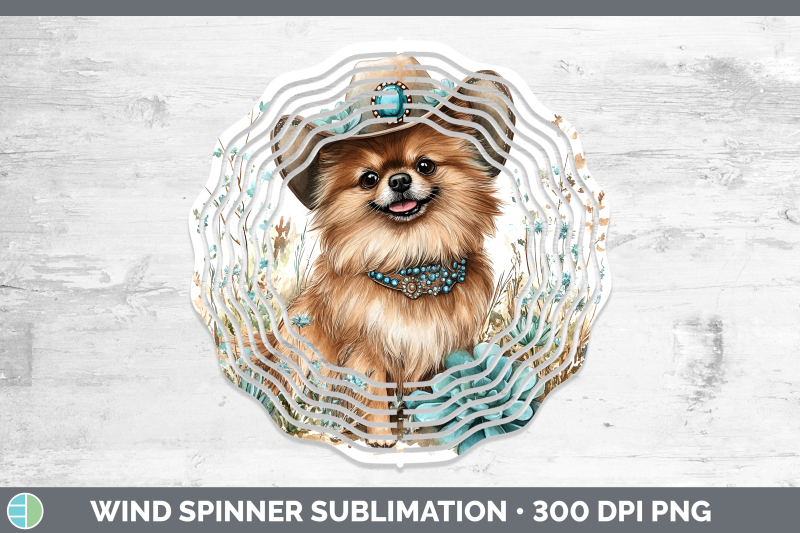 pomeranian-wind-spinner-western-cowboy-dogs-sublimation-spin