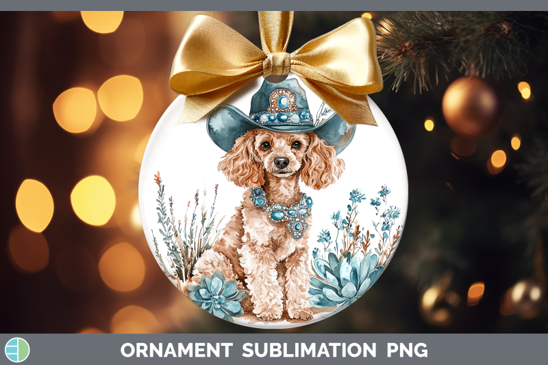 poodle-ornament-western-cowboy-dogs-sublimation-bauble-desig
