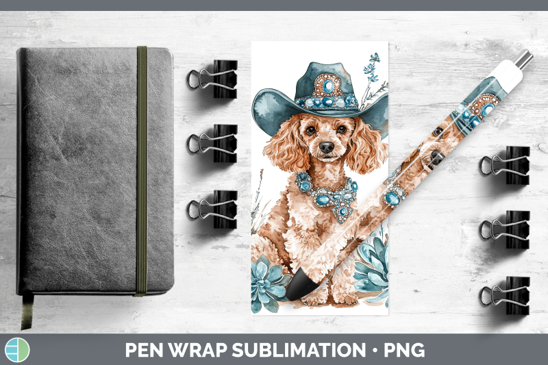 poodle-pen-wrap-western-cowboy-dogs-sublimation-pen-designs