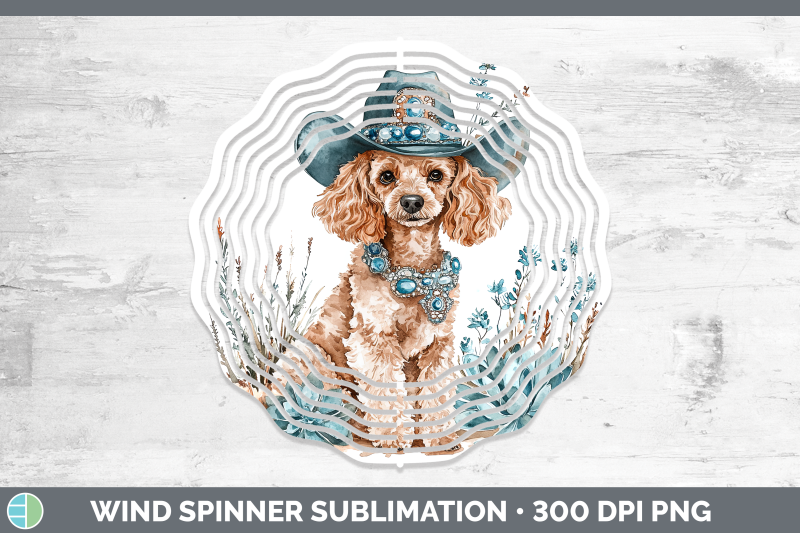 poodle-wind-spinner-western-cowboy-dogs-sublimation-spinner
