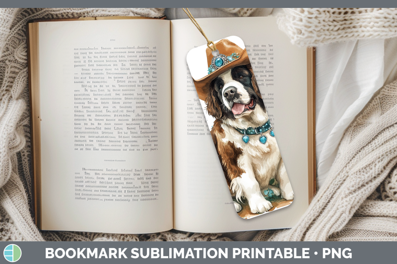 saint-bernard-bookmark-western-cowboy-dogs-sublimation-print