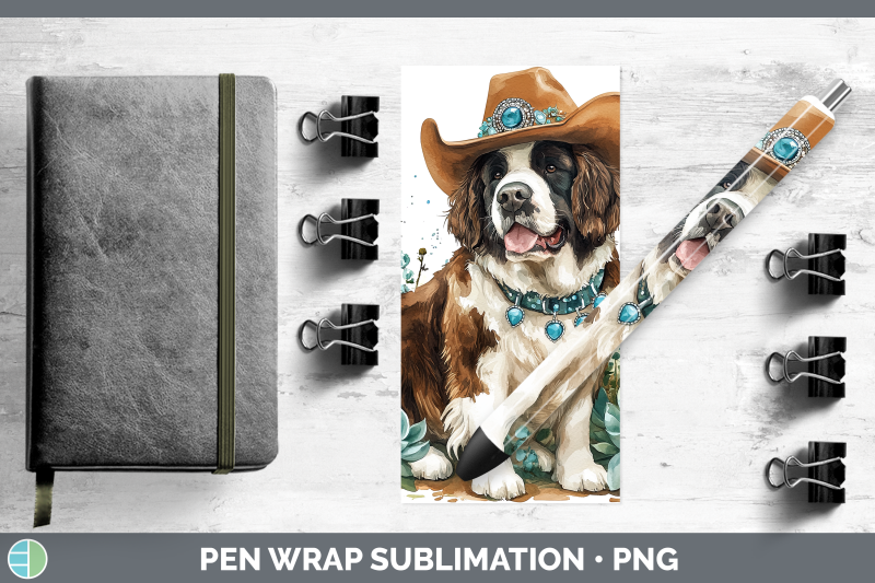 saint-bernard-pen-wrap-western-cowboy-dogs-sublimation-pen-d