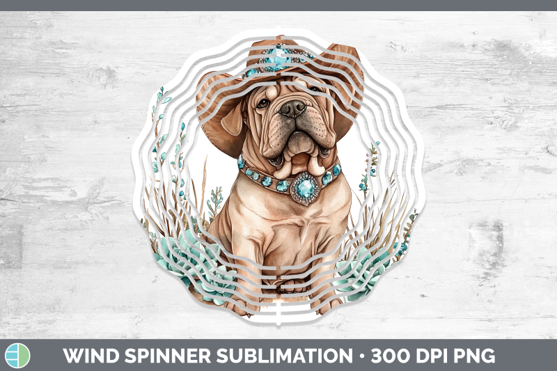 shar-pei-wind-spinner-western-cowboy-dogs-sublimation-spinne