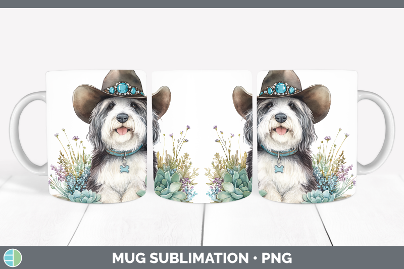 old-english-sheepdog-mug-wrap-western-cowboy-dogs-sublimatio