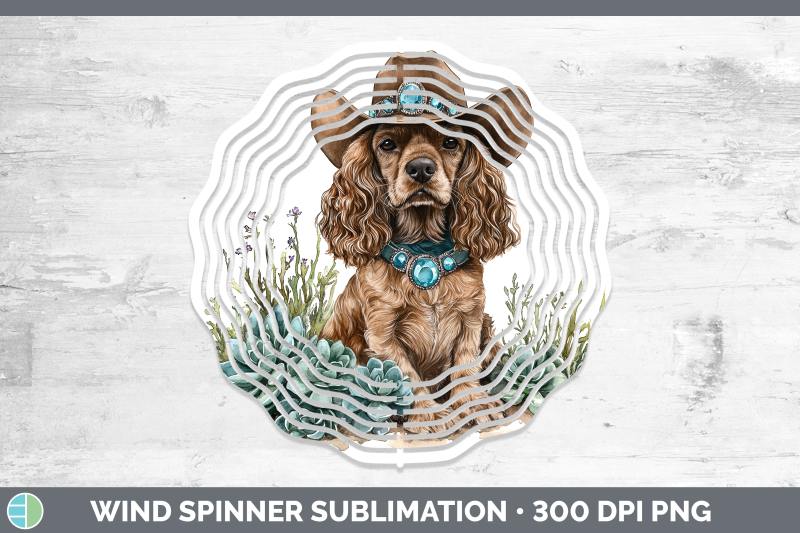cocker-spaniel-wind-spinner-western-cowboy-dogs-sublimation