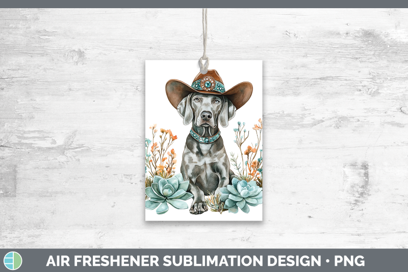 weimaraner-air-freshener-western-cowboy-dogs-sublimation-car