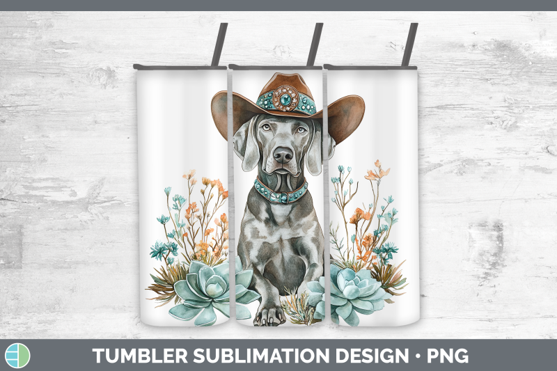 weimaraner-tumbler-western-cowboy-dogs-sublimation-20-oz-ski