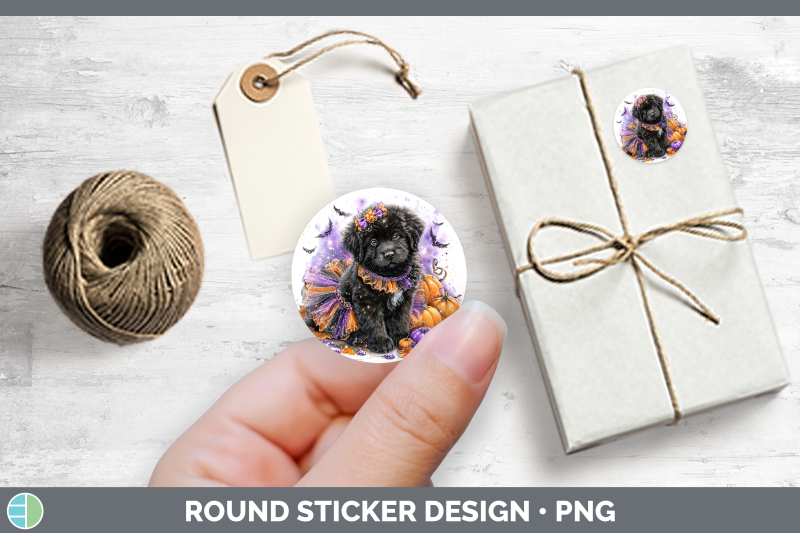 dogs-03-halloween-newfoundland-stickers-round-labels-desig